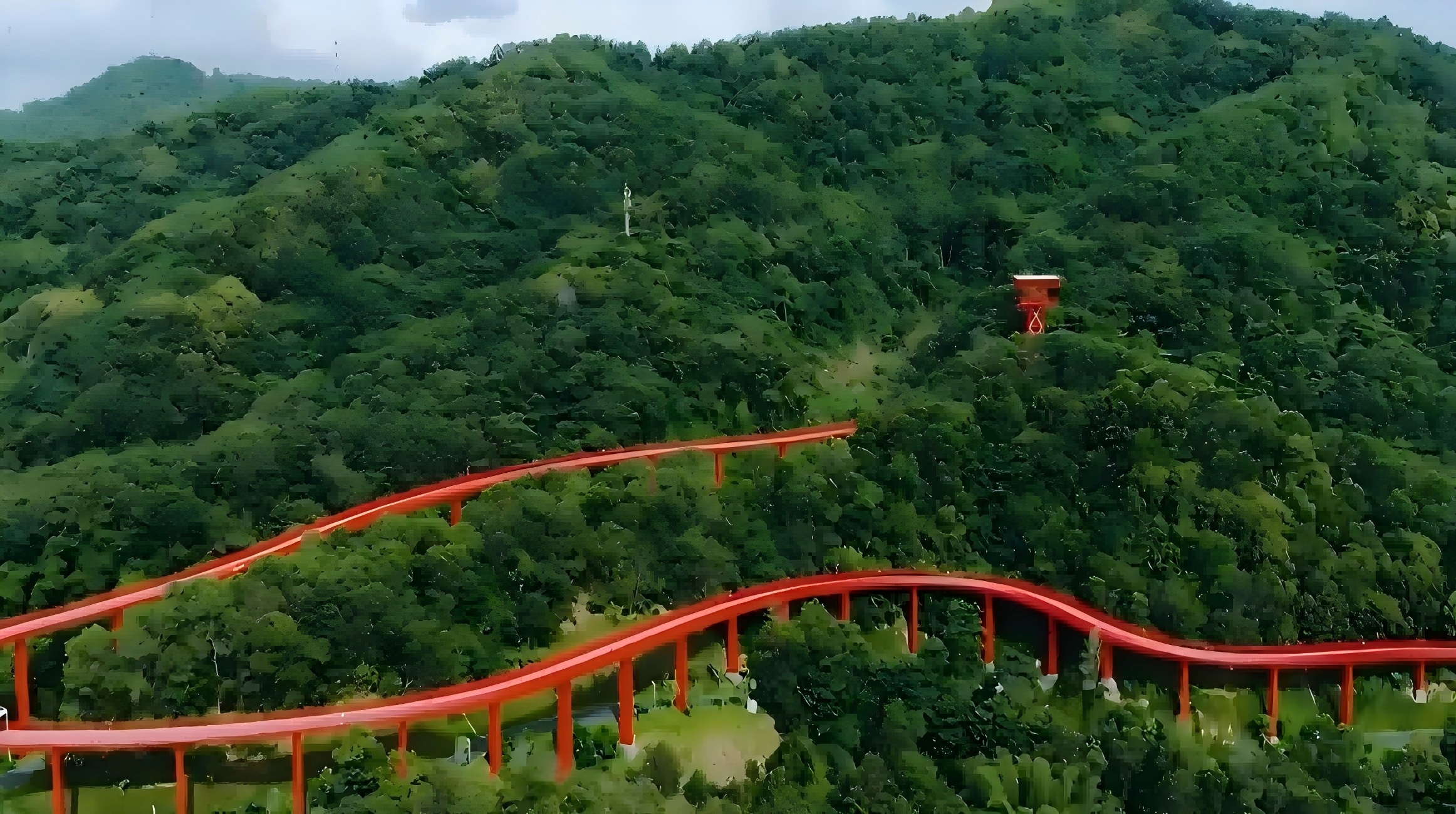 A red ribbon—Shenzhen’s Hongqiao Park